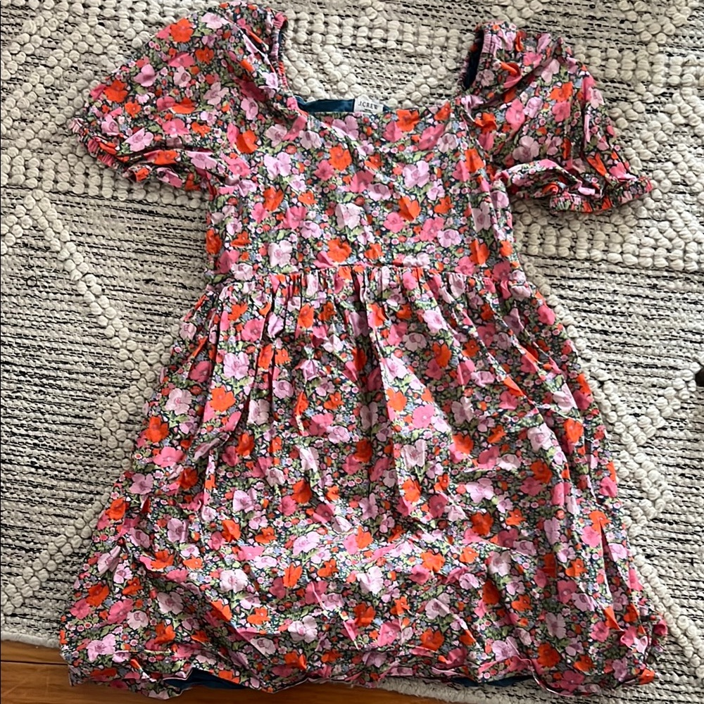 Floral Kids Dress - Pink and Orange